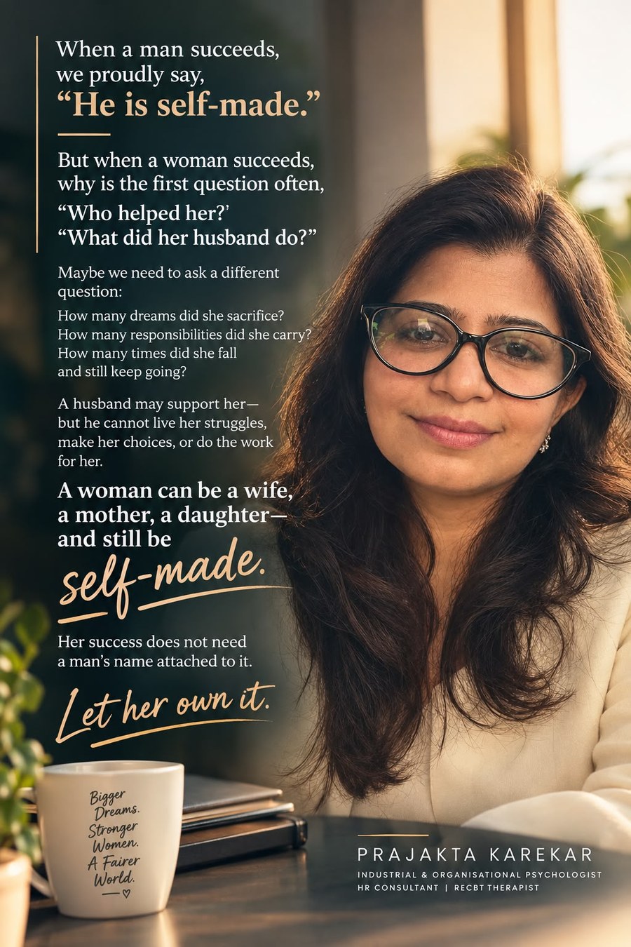 Prajakta Karekar — Industrial & Organisational Psychologist, HR Consultant, RECBT Therapist